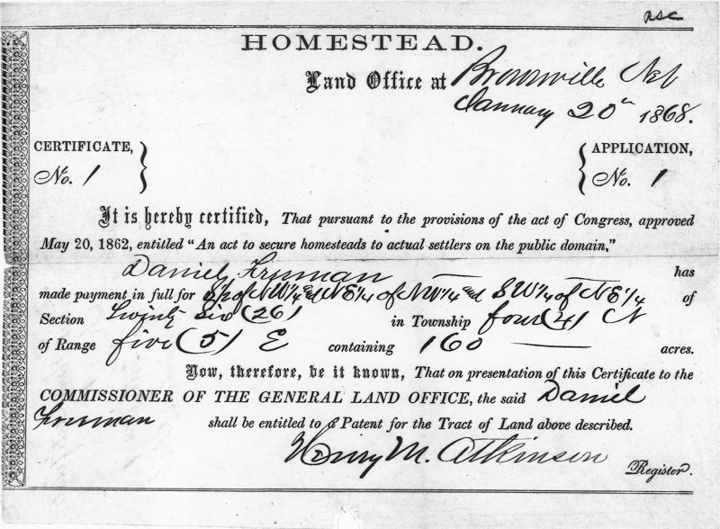 The Homestead Act of 1862